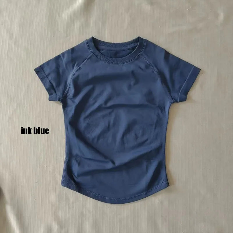PHGYL Impact Short Sleeve Top Women Running Sports T Shirt Summer Short Sleeve Round Neck Breathable Stretchy Gym Yoga Fitness