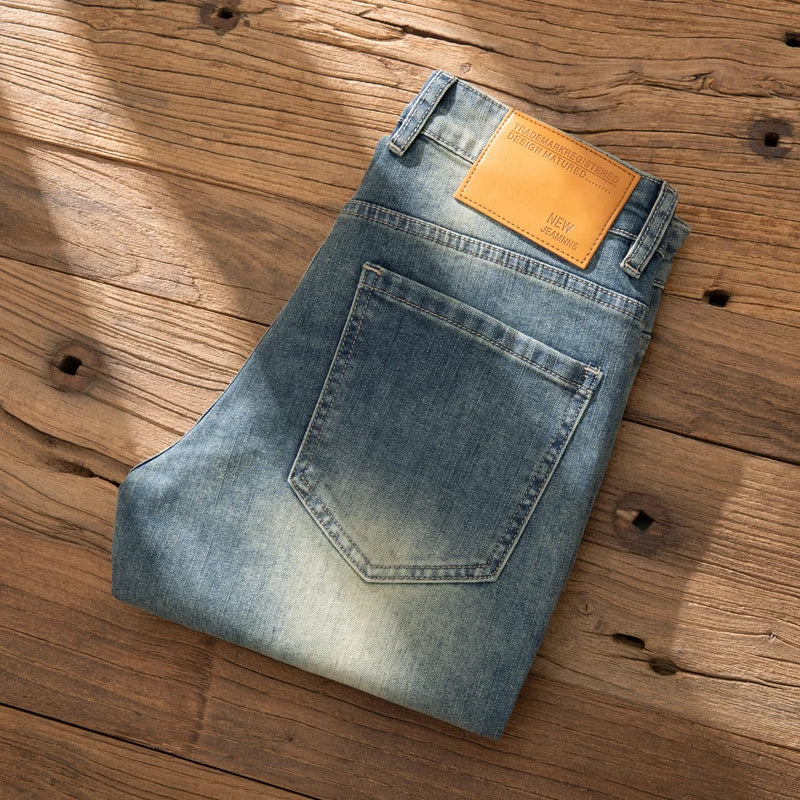 Straight Casual Pencil Straight Stretch Denim Trousers