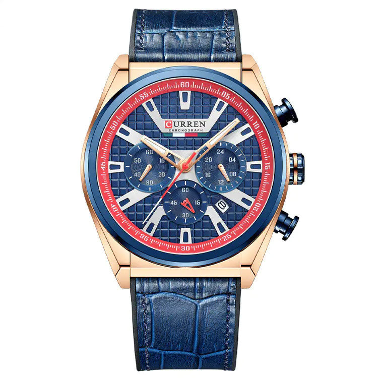 Men's Casual Sports Quartz Watch with Belt Design