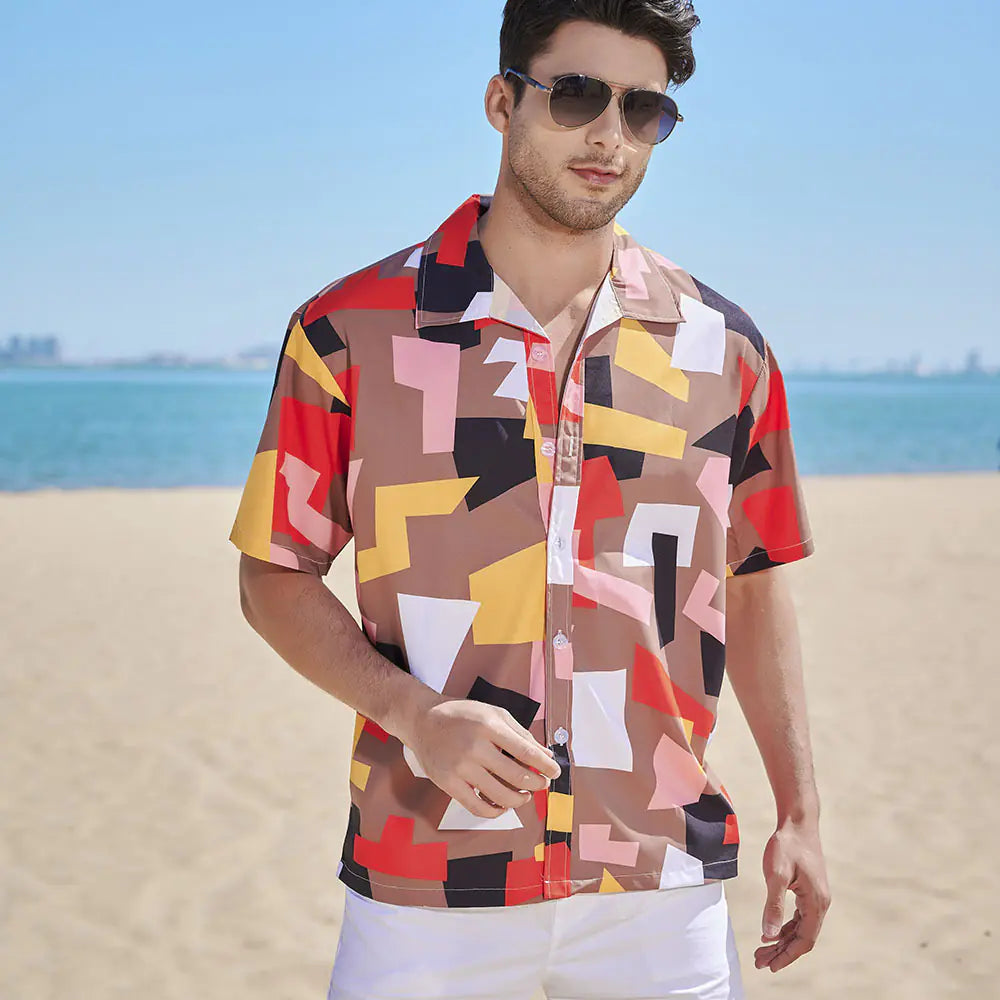 Men's Floral Short-Sleeved Hawaiian Retro Shirt