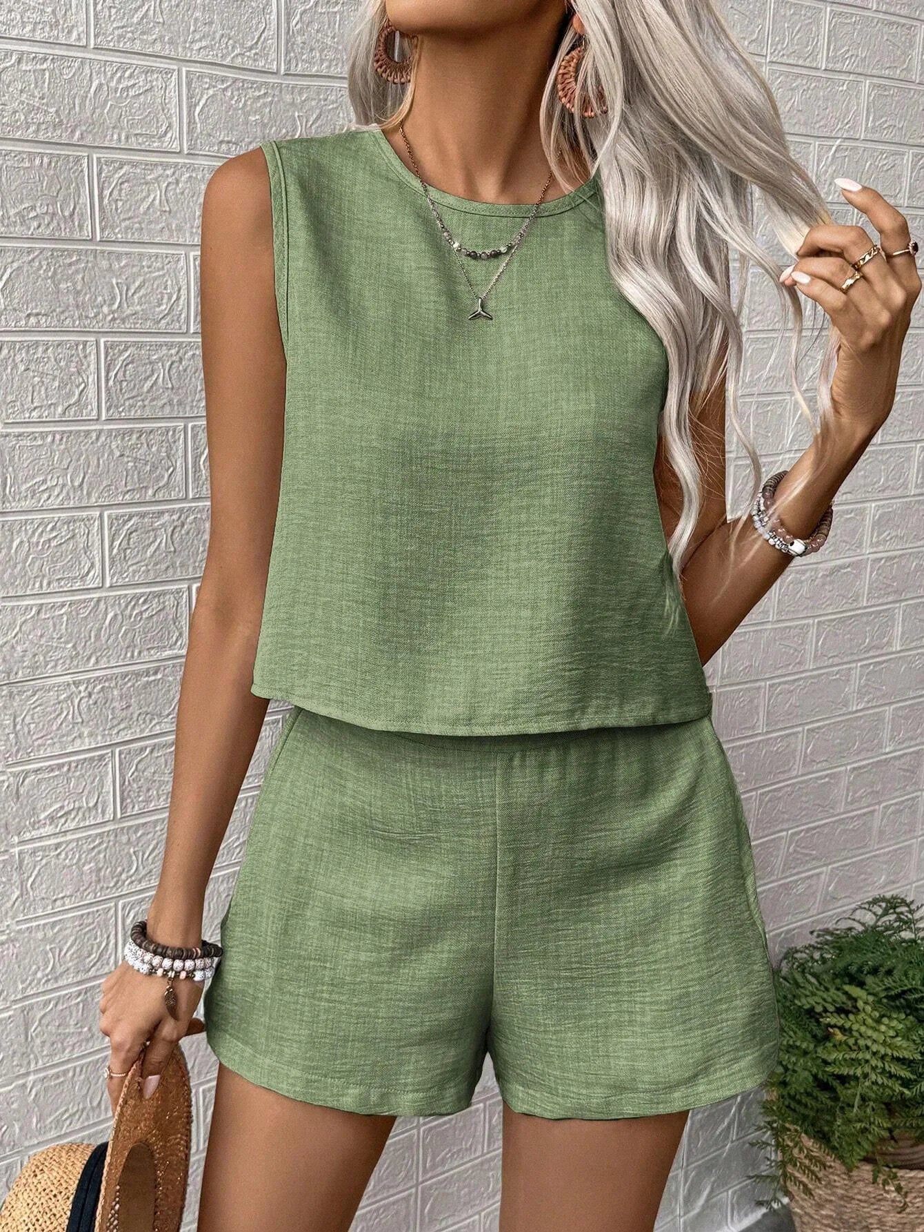Solid Color Two Piece Sets