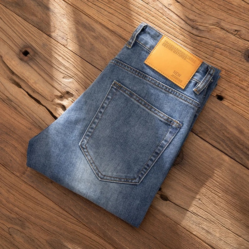 Straight Casual Pencil Straight Stretch Denim Trousers