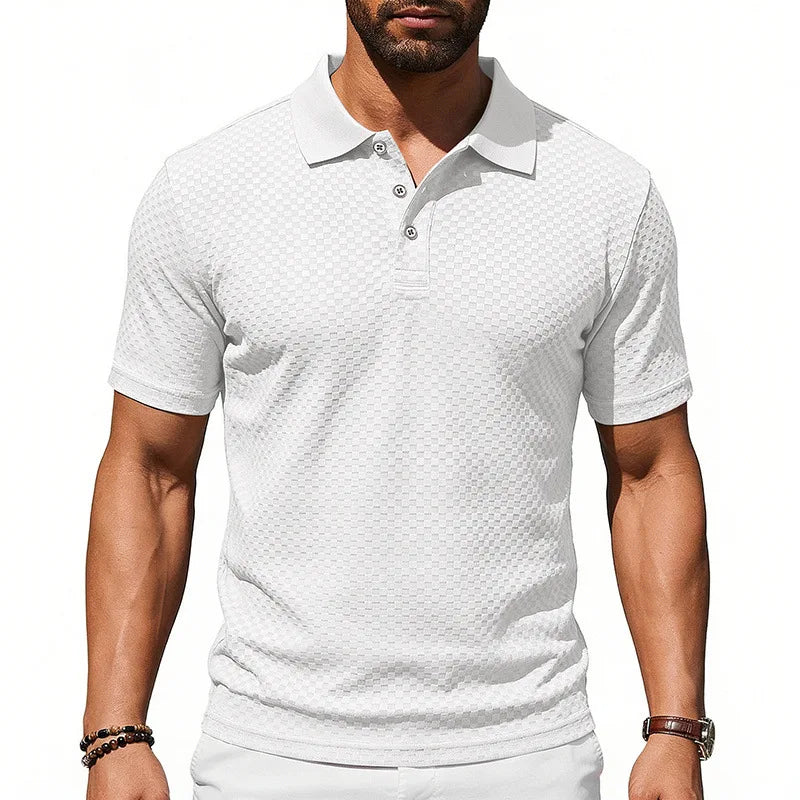 European and American popular men's plaid Polo shirt, breathable casual lapel T-shirt, direct supply from  e-commerce factories