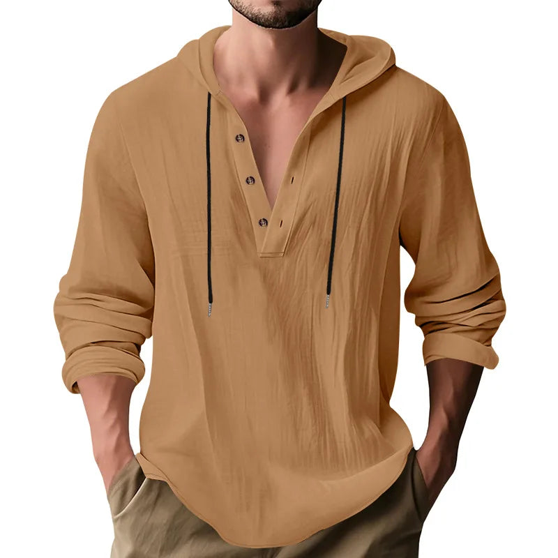 Men's Long Sleeve Tops Drawstring Hoodies