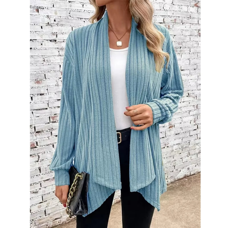 Women's   Elegant Ribbed Cardigan Jacket 