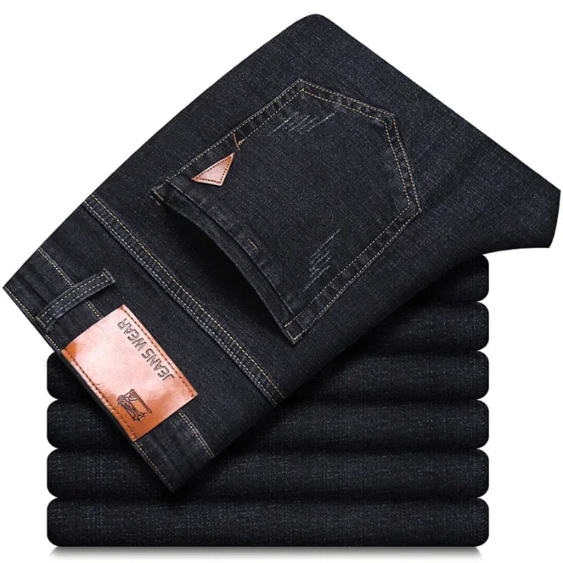 Straight Stretch Slim Fit Business Denim Trousers