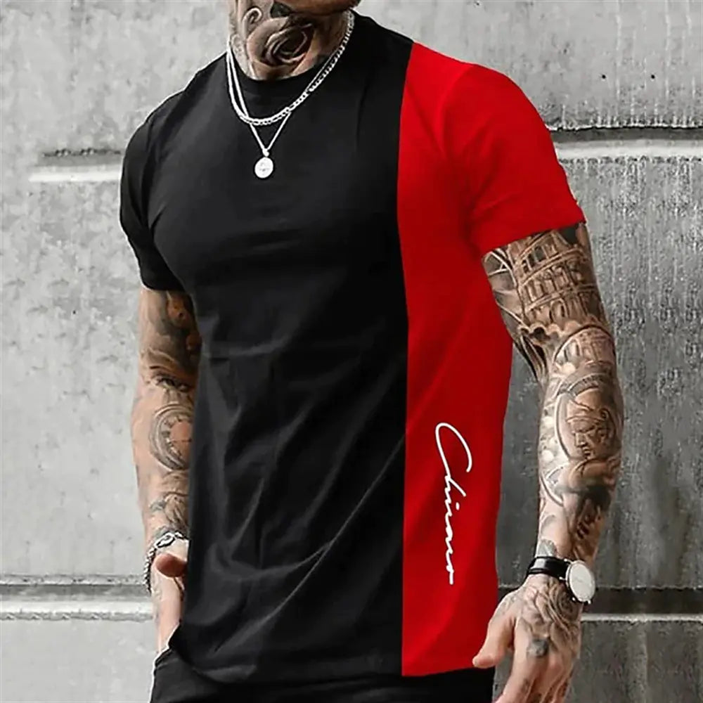 Plus Size Color Block Oversized T-Shirts