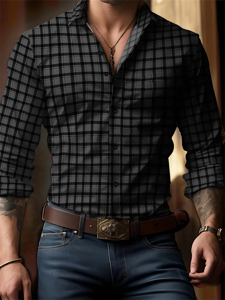 Men's New Spring And Autumn Button Down Shirt