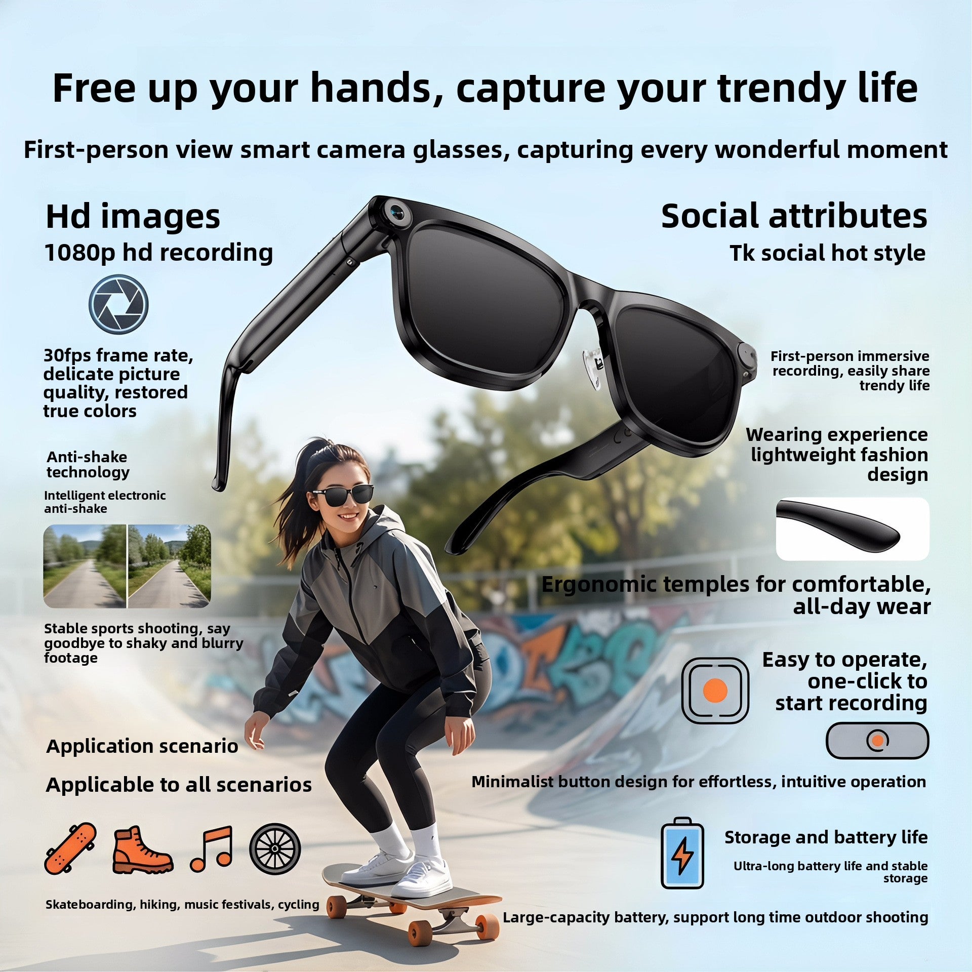 AI Smart Glasses with Camera and Translation