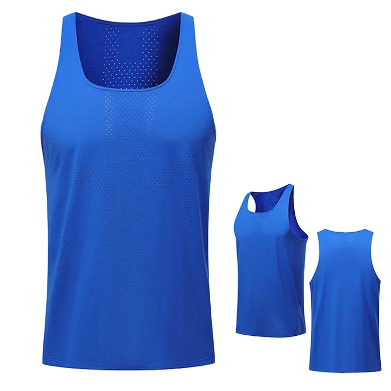 Men Leisure Sleeveless T-shirt Basketball Activewear Fitness Workout Sleeveless Tank Breathable and Quick-drying Running Top