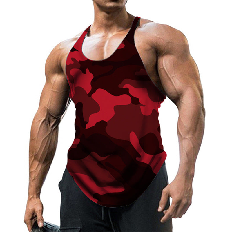 Camouflage Summer Fitness Tank Top for Men - Slim Fit