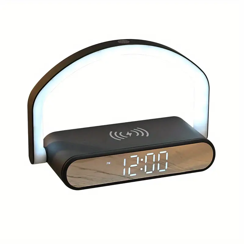 LED Alarm Clock with Wireless Fast Charging & Night Light