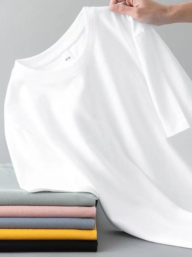 Pure Cotton Round Neck Short Sleeve T-Shirt