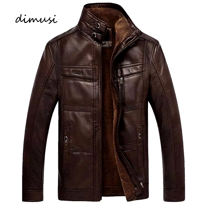 DIMUSI Leather Jacket 