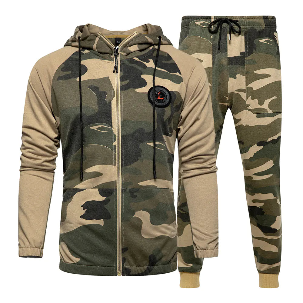 Men's Casual Camouflage Sports Tracksuit for Teens