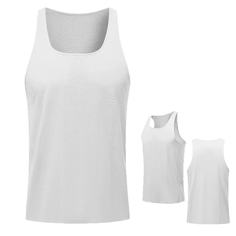 Men Leisure Sleeveless T-shirt Basketball Activewear Fitness Workout Sleeveless Tank Breathable and Quick-drying Running Top