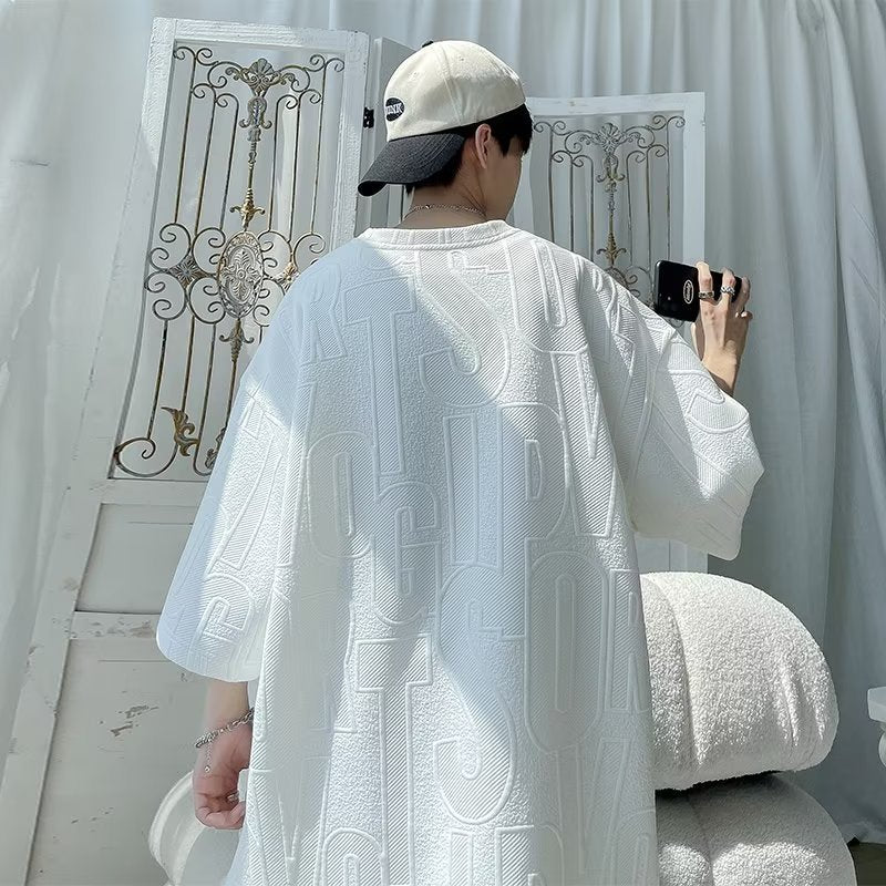 The Letter Jacquard Short-sleeved T-shirt Shorts