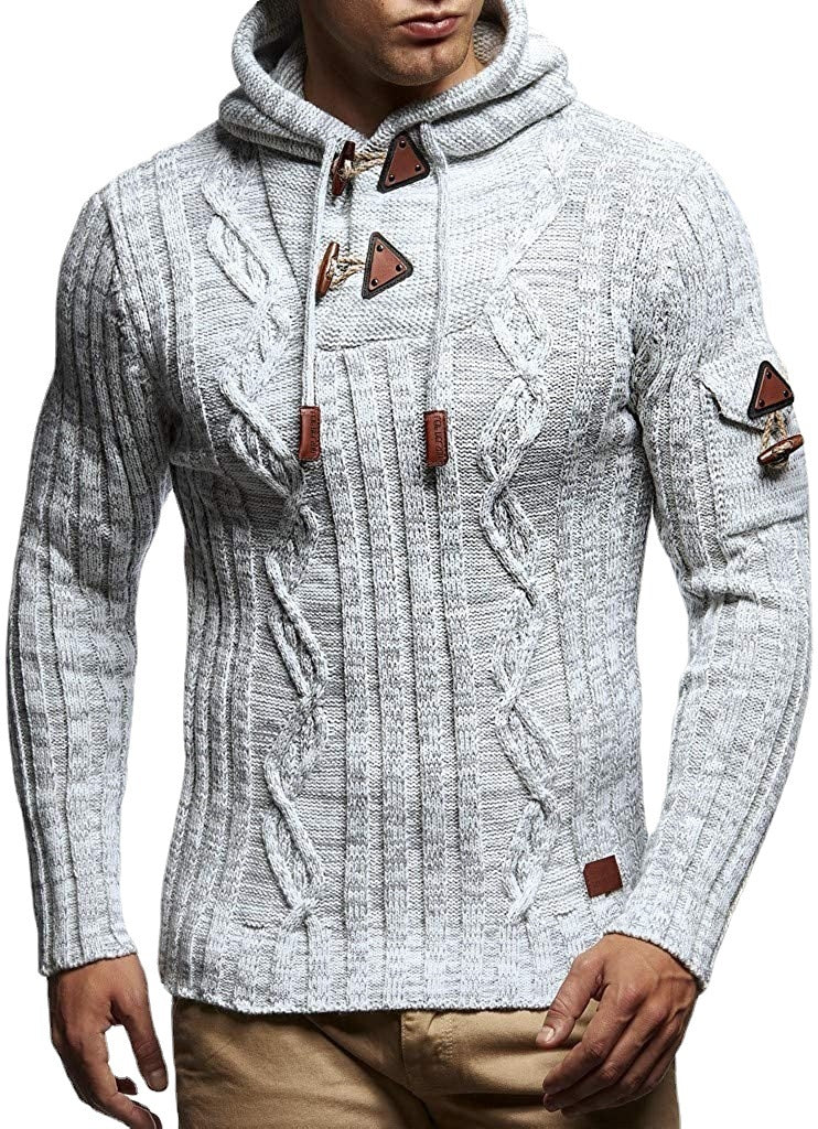 Fashionable Knit Pullover Sweater for Men with Hood