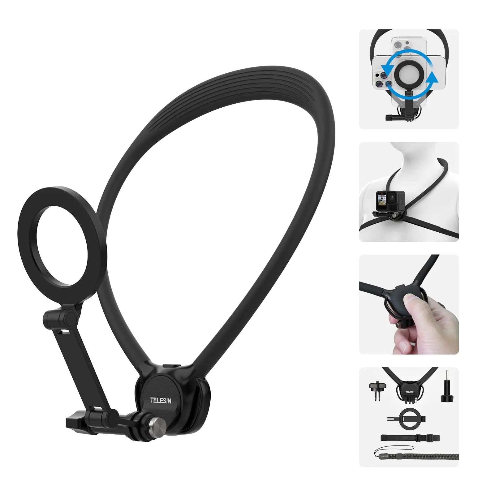 TELESIN Neck Mount SE 2.0 for Phones & Action Camera