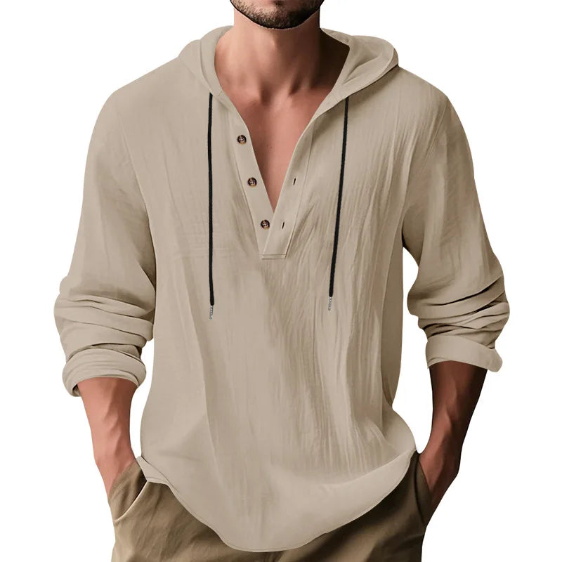 Men's Long Sleeve Tops Drawstring Hoodies