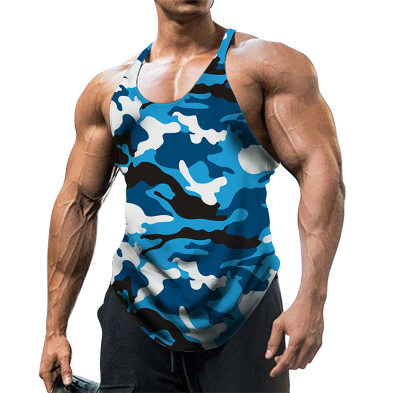 Camouflage Summer Fitness Tank Top for Men - Slim Fit