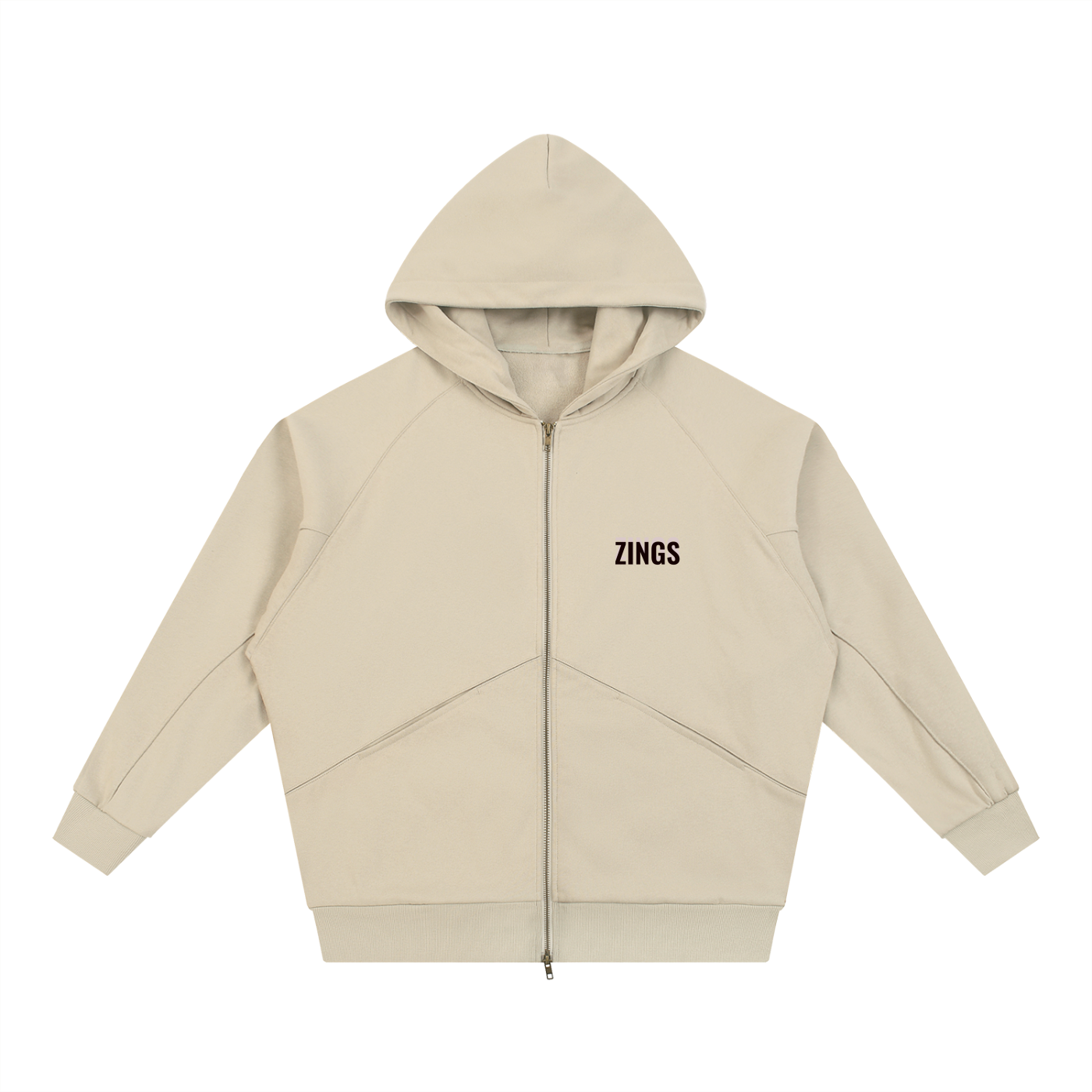 Dolman Sleeve Zip-Through Fleece  Hoodie