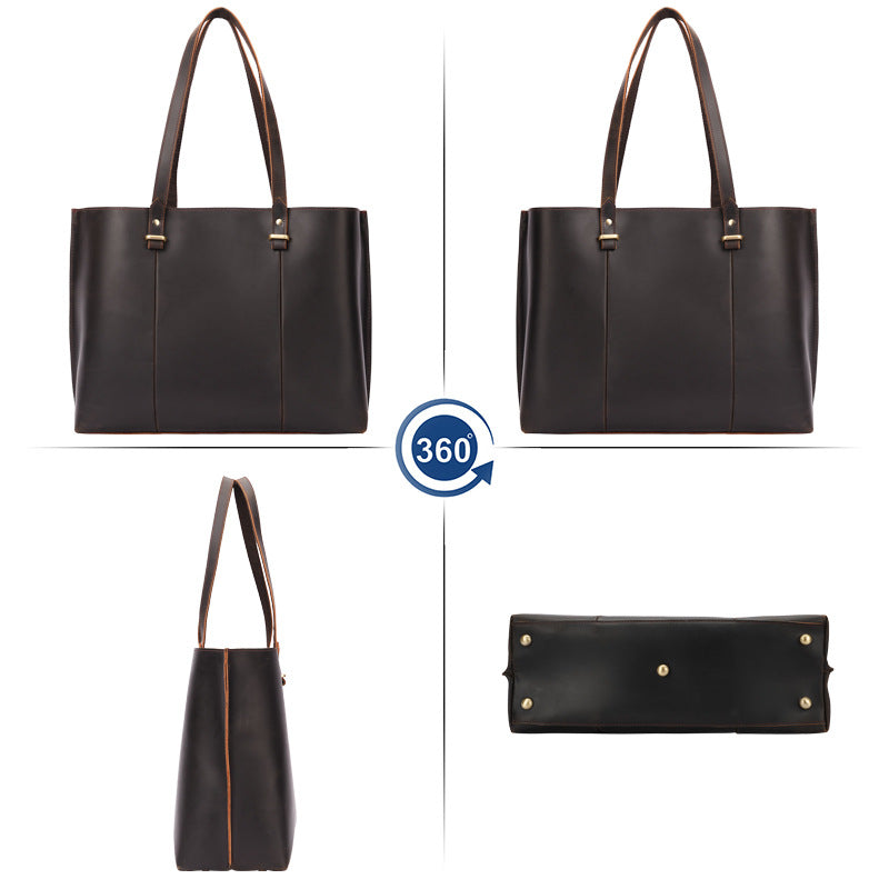 Genuine Leather Retro Tote Bag
