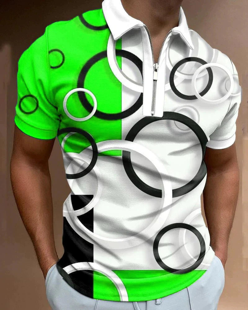 Round Pattern Fashion  Polos T-Shirts