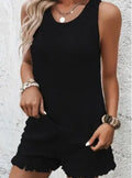 2026 Spot Amazon Independent Station Europe and America Cross-border Women's Top Shorts Set Sleeveless Crew Neck Pullover Top