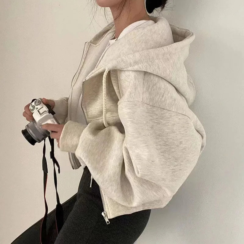 Silhouette Zip-up Hooded Sweatshirt