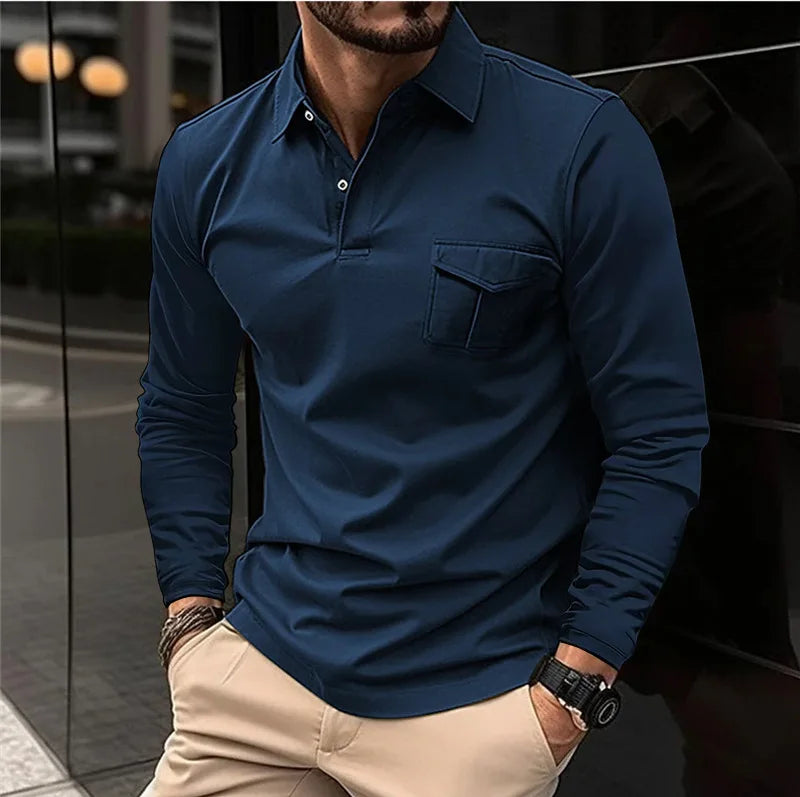 T Shirts Short Sleeve Shirts Polo Collar Men Casual Shirt Turn Down Collar Loose 2025 Pullover Summer Pockets Spliced Sports