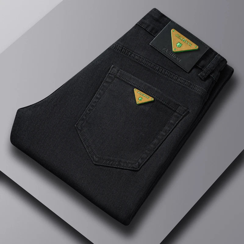 Straight Casual Pencil Straight Stretch Denim Trousers