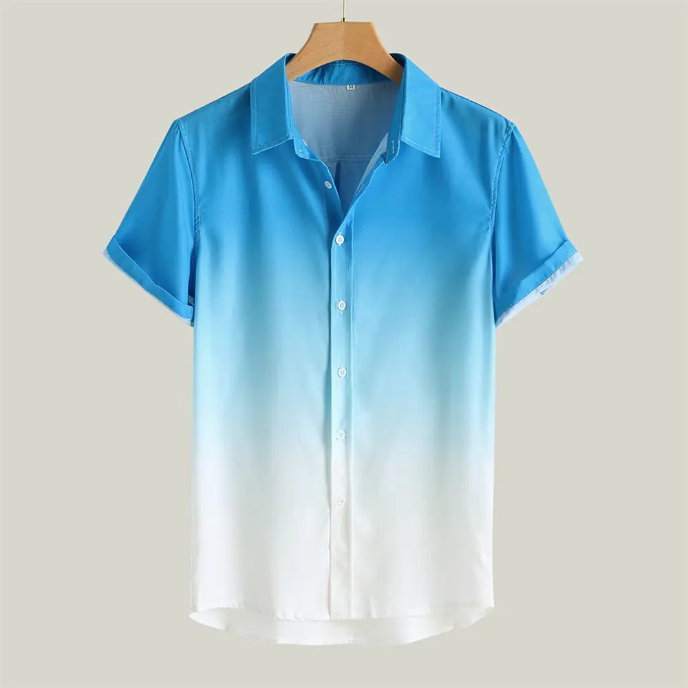 Gradient Color Casual Hawaiian Shirt for Men (Large Size)