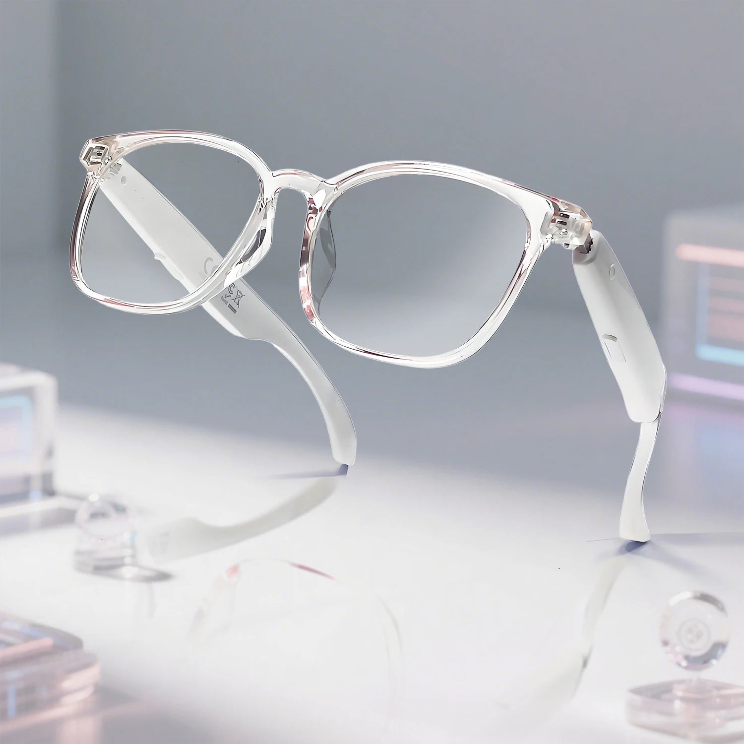 2025 AI Intelligent Language Translation Glasses Bluetooth Call Earphones Smart Glasses Travel Men Women Anti-Blue Light Glasses