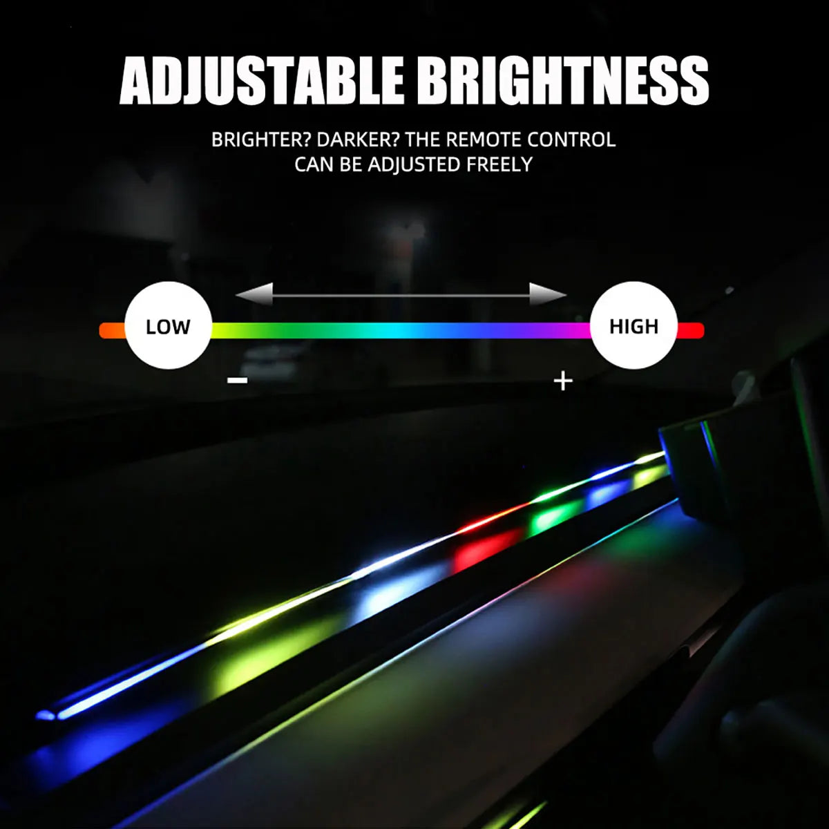 LED Skylight Car Sunroof Ambient Lights Symphony RGB Interior Acrylic Strip USB LED Decoration Atmosphere Lamp Dashboard 110cm