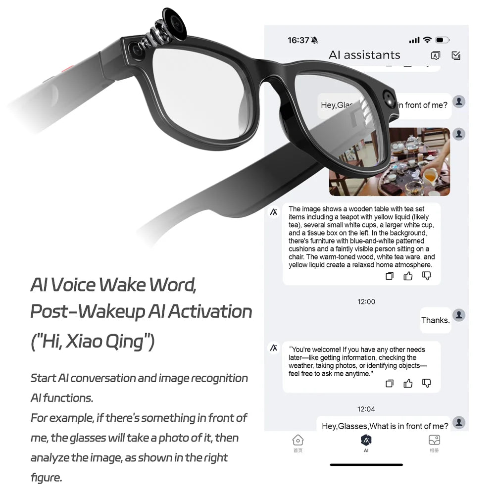 3in1 New Smart Sunglasses 5MP Recording Video AI Photo Recognition Answer Translation Bluetooth Glasses Music Replaceable Lenses