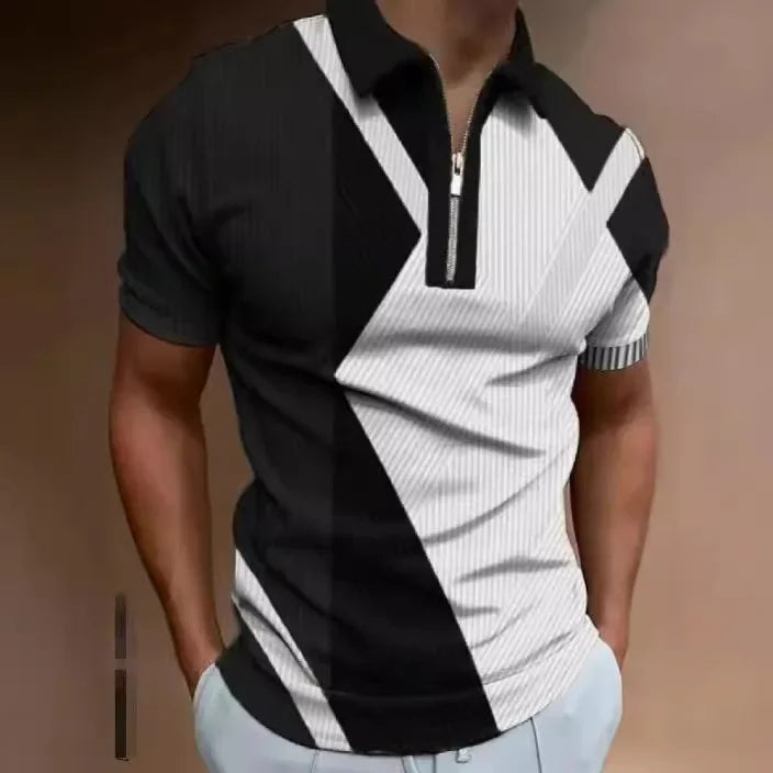 Polo Shirt Short Regular Top Splice Print