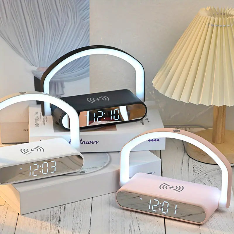 LED Alarm Clock with Wireless Fast Charging & Night Light