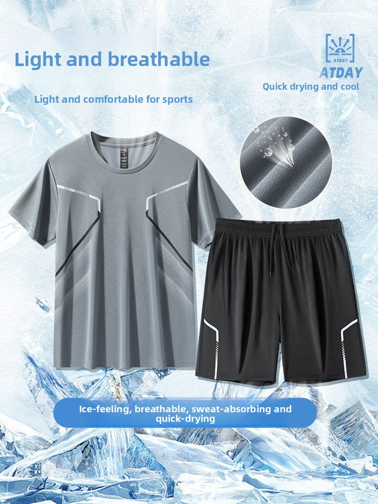 Sportswear Suit Men's Running Short-Sleeved Quick-Drying T-Shirt
