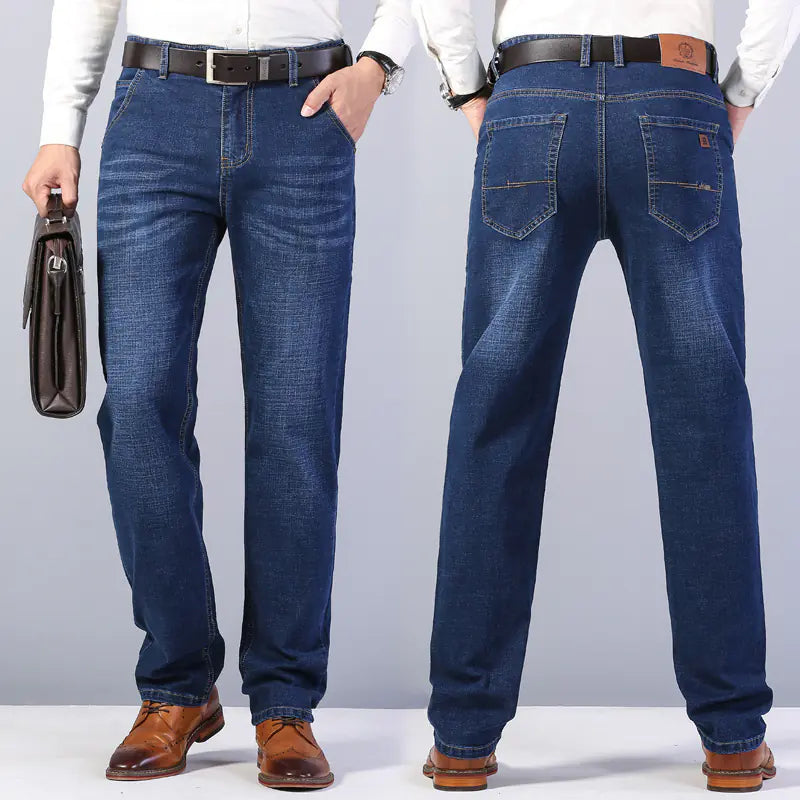 Men's Slim Fit Casual Straight Loose Jeans Trousers