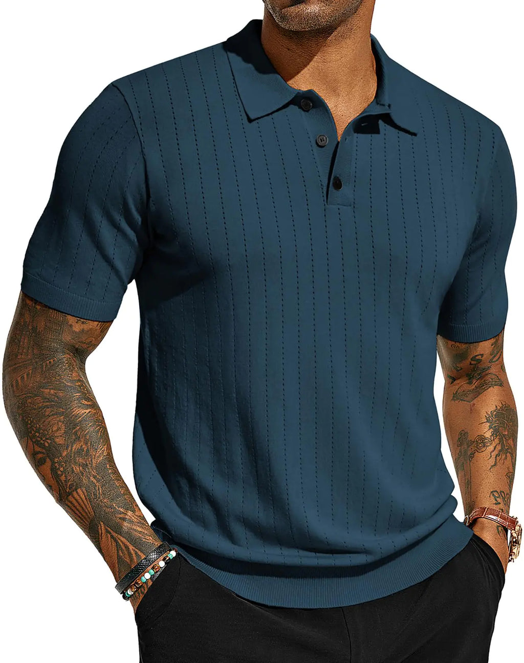 PJ PAUL JONES Mens Knitted Polo Shirts