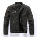Men's Thick Fleece-Lined PU Leather Jacket (Plus Size)