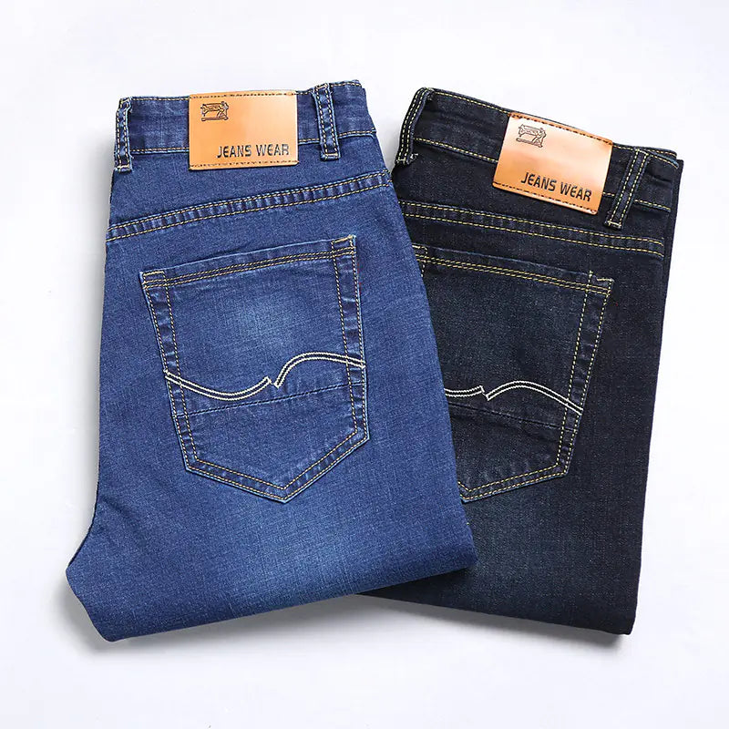 Men's Stretch Slim Fit Straight Loose Jeans