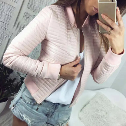 2019 Women's Slim Fit Long Sleeve Zip Cardigan Jacket