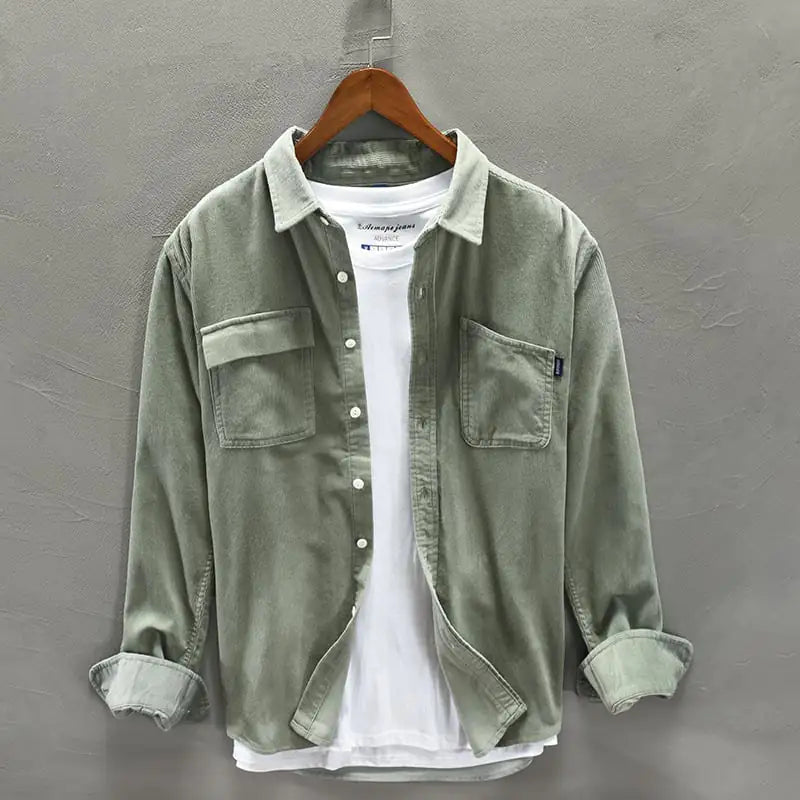 Casual Men's Jacket - Cotton Long-Sleeved Shirt