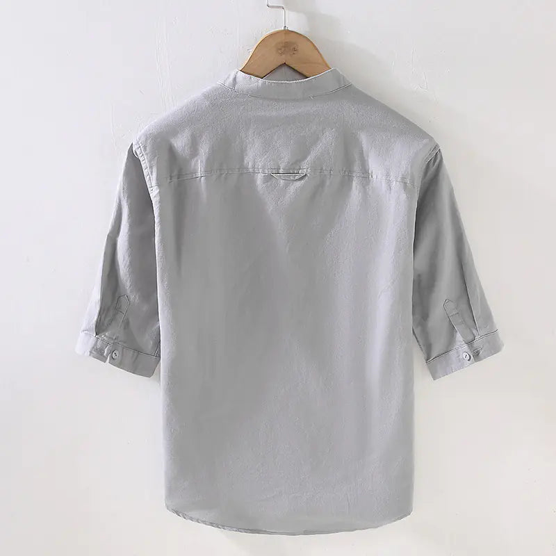 Men's Loose Linen Short Sleeve Shirt - Summer Style