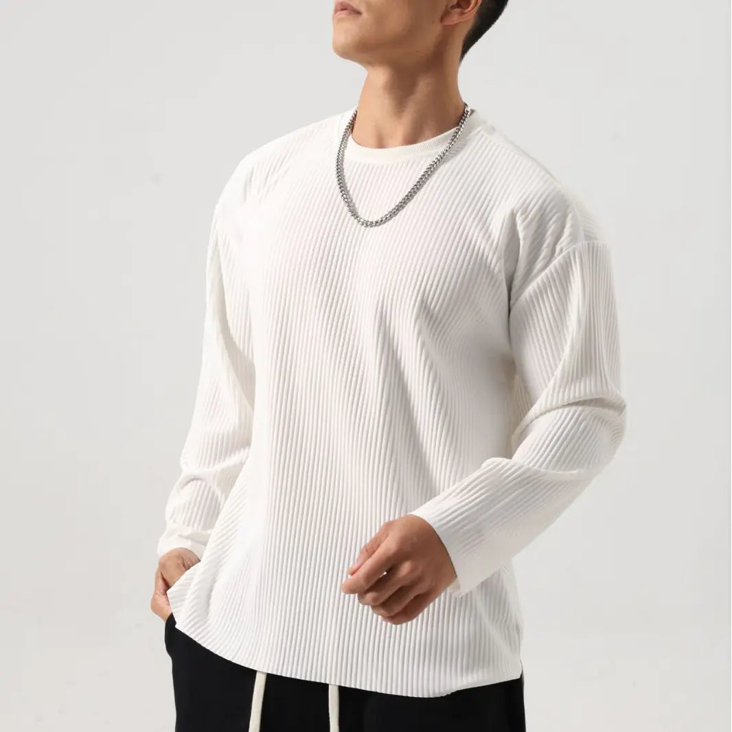 Striped Long Sleeve Fitness Shirt