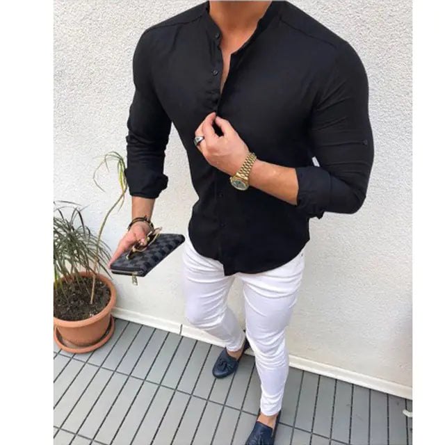 Men's Cotton Linen Long Sleeve Summer Shirt