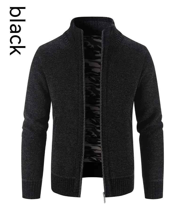 Men's Fleece Lined Knitwear Jacket