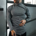 Long Sleeve High Neck Striped T-Shirt